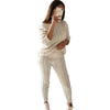 Litthing 2019 Autumn Women Sweater Set Ladies Warm Knitted Sets O Neck Solid Knitting Sweater and Long Pants Set Outfits Women