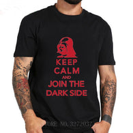 Star Wars T Shirt Tricou_Keep_calm_and_Join_Dark_side Tshirts For Men 100%cotton short sleeve o-neck T-Shirt