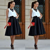 2018 New Sexy Vintage Women White crop top and black Mini Skirt women lady clothing set party clothing set